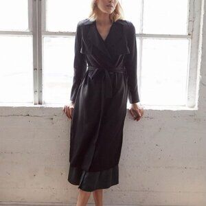 Vetta Capsule The Trench Black Coat Convertible Sleeveless Sz XS